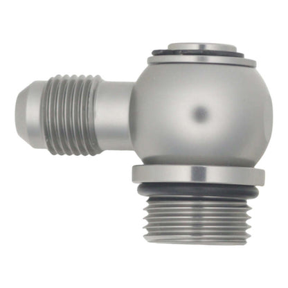 DeatschWerks 8AN ORB Male to 6AN Male Flare Low Profile 90-Degree Swivel - Anodized DW Titanium 6-02-0419 6-02-0419 Photo - Primary
