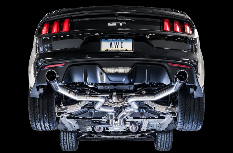 AWE Tuning S550 Mustang GT Cat-back Exhaust - Track Edition (Chrome Silver Tips) 3020-32028 3020-32028 Photo - Mounted