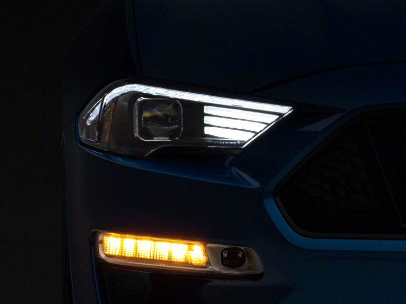 Raxiom 18-23 Ford Mustang GT EcoBoost LED Projector Headlights- Blk Housing (Clear Lens) 407614 407614 Photo - Close Up