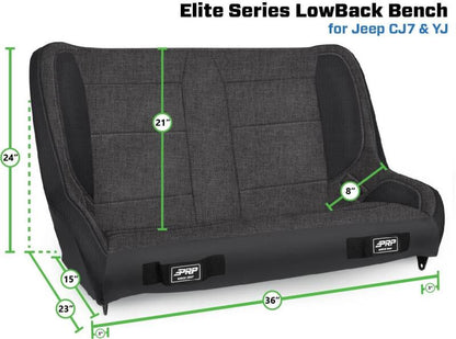 PRP Seats PRP Jeep CJ-7/Wrangler YJ Elite Series Suspension Bench Seat A9236 A9236 Photo - Close Up