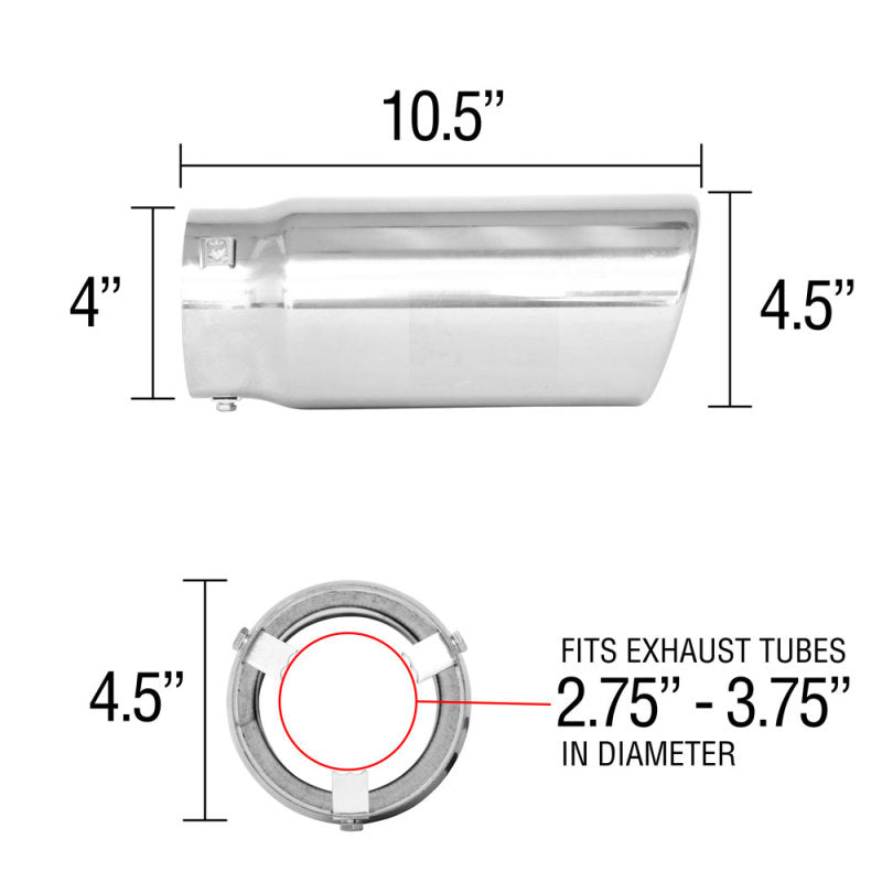 Spectre Exhaust Tip 4-1/2in. OD / Slant 22421 22421 Technical Drawing
