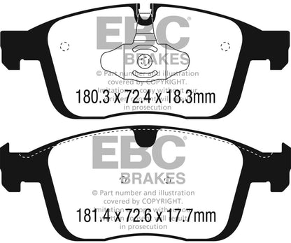 EBC 2016+ Volvo XC60 2.0L Turbo T5 Redstuff Front Brake Pads DP32296C DP32296C Photo - Primary