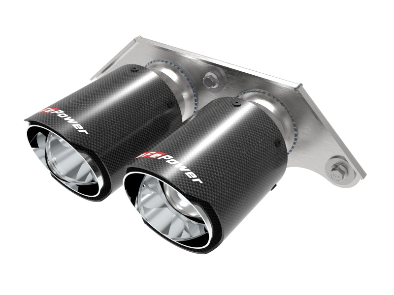 aFe Power Mach Force Xp 4in 304 SS Bolt-On Exhaust Tips Carbon Fiber 14-19 Porsche 911 GT3 3.8L/4.0L 49C36435-C 49C36435-C Photo - Primary