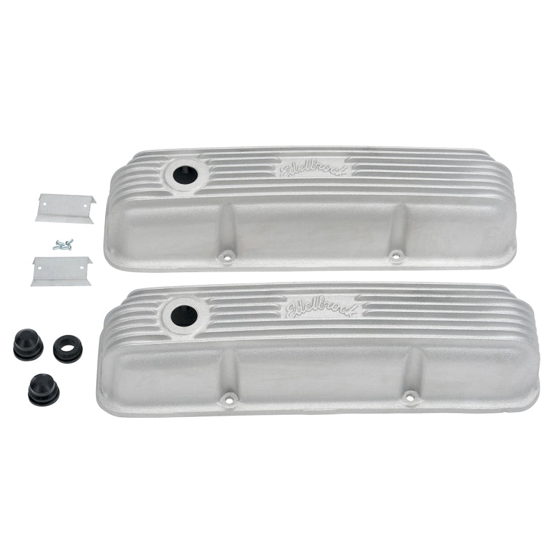 Edelbrock Valve Cover, Classic Series, Ford, 1958-1976 Fe V8, Satin 41629 Photo - Primary