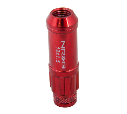 NRG New Steel Lug Nut M12 x 1.5 w/ Dust Cap Cover Set 21 pc Red w/ Locks LN-LS700RD-21 Photo - Primary