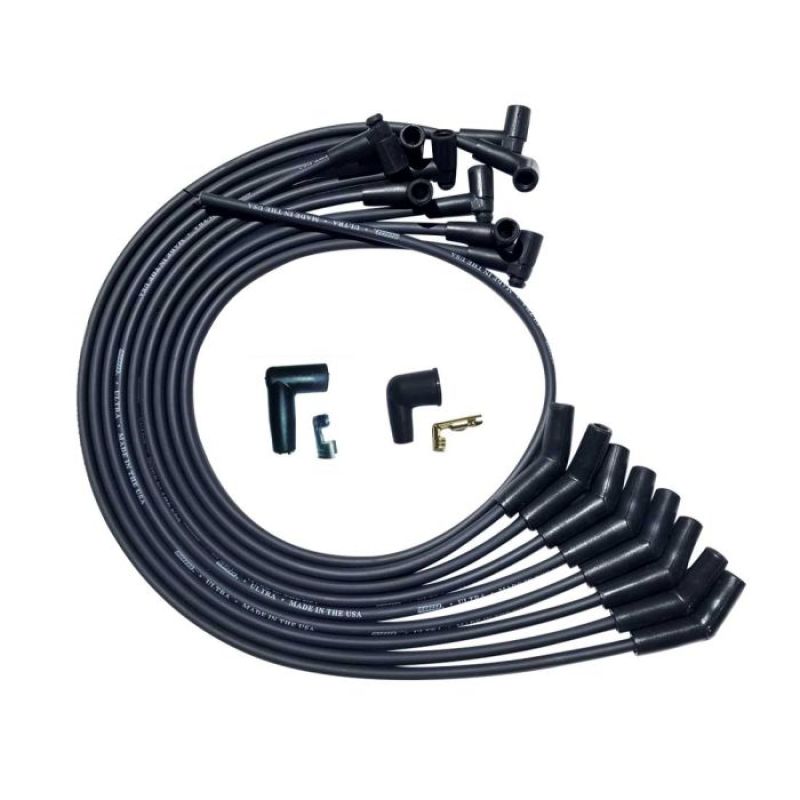 Moroso SBC Over Valve Cover Unsleeved 135 Deg Plug 90 HEI Ultra Spark Plug Wire Set - Black 51027 51027 User 1