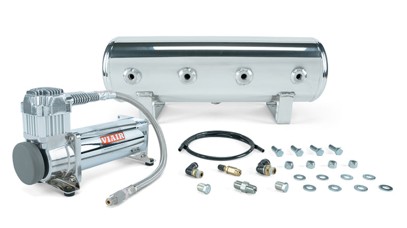 Air Lift 2.5 Gal. Polished Tank w/ Viair 444c Chrome Compressor (Incl. Fittings & Mounting Hardware) 27801 27801 Photo - Primary