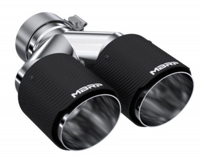 MBRP 3in ID / Dual 4in OD Out Staggered L 9.37in / R 9.87in Dual Wall Carbon Fiber Univ Exhaust Tip T5183CF T5183CF User 1