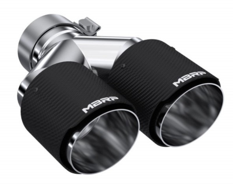 MBRP 3in ID / Dual 4in OD Out Staggered L 9.37in / R 9.87in Dual Wall Carbon Fiber Univ Exhaust Tip T5183CF T5183CF User 1