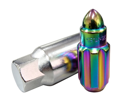 NRG M12 x 1.5 Steel Lug Nut Set  Bullet Shape 21 pc Neochrome W/ Lock Key LN-LS500MC-21 Photo - Primary