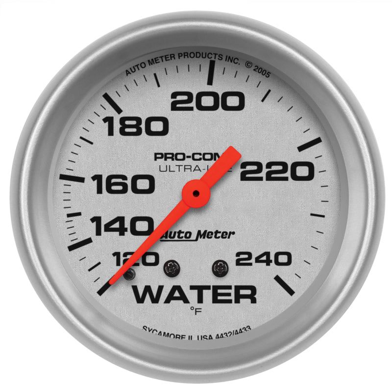 Autometer 2-5/8" Water Temperature, 120-240 °F, Mechanical, Ultra-Lite 4433 Photo - Primary