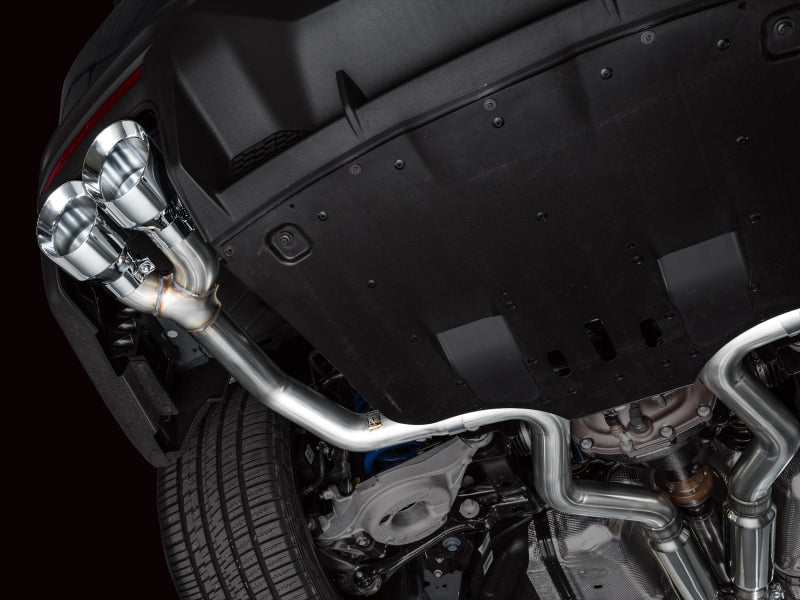 AWE Tuning AWE 2024 Ford Mustang Dark Horse S650 RWD Track Edition Catback Exhaust w/ Quad Chrome Silver Tips 3020-42375 3020-42375 Photo - Mounted