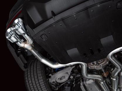 AWE Tuning AWE 2024 Ford Mustang Dark Horse S650 RWD Track Edition Catback Exhaust w/ Quad Chrome Silver Tips 3020-42375 3020-42375 Photo - Mounted