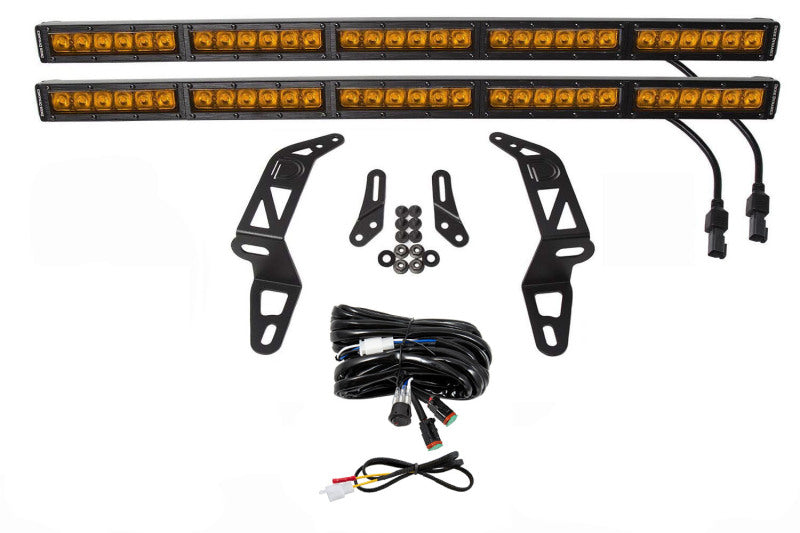 Diode Dynamics 18-21 Jeep JL Wrangler/Gladiator SS30 Bumper Bracket Kit - Amber Driving Dual DD6086 DD6086 Photo - Primary