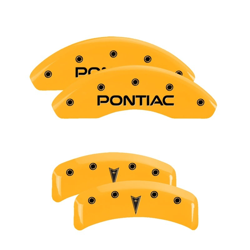 MGP 4 Caliper Covers Engraved Front Pontiac Rear Arrow Yellow Finish Blk Char 1997 Pontiac Firebird 18027SPONYL 18027SPONYL Photo - Primary