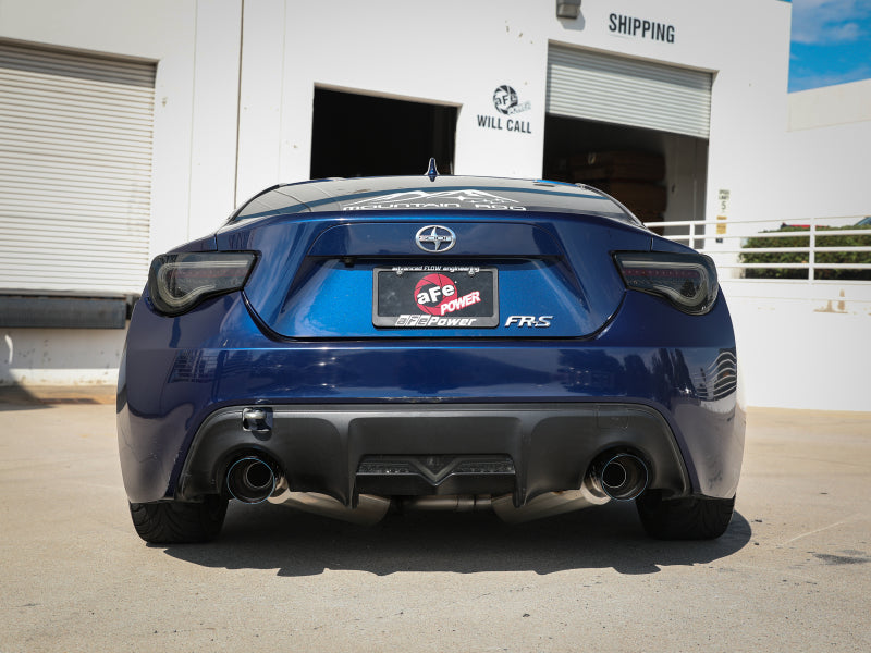 aFe Takeda Exhaust Axle-Back 13-15 Scion FRS / Subaru BRZ 304SS Blue Flame Dual Tips Exhaust 49-36023-L 49-36023-L Photo - Mounted