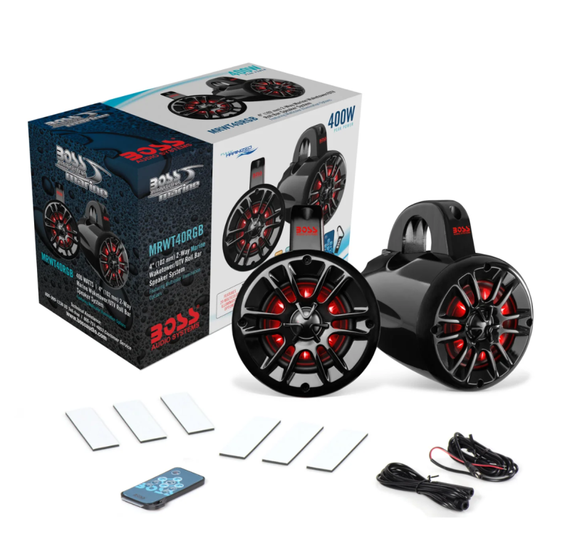Boss Audio Systems Marine Waketower Speakers 400 Watts/Pair/ 4in/ 2 Way MRWT40RGB MRWT40RGB User 1