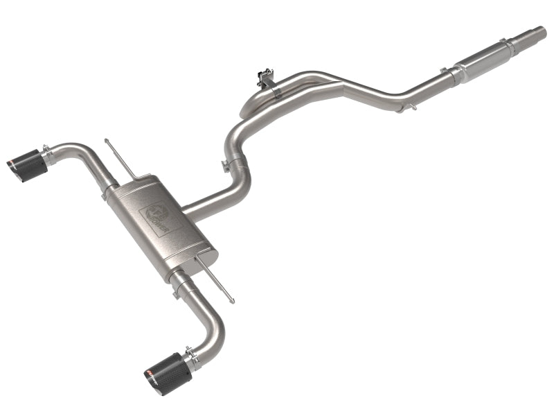 aFe Gemini XV 3in to 2 1/2in 304 SS Cat-Back Exhaust 22-23 Volkswagen GTI (MK8) 2.0L w/ Carbon Tips 49-36451-C 49-36451-C Photo - Primary