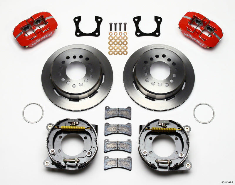 Wilwood Dynapro Low-Profile 11.00in P-Brake Kit - Red 58-64 Olds/Pontiac Ends 2.81in Offset 140-11397-R 140-11397-R Photo - Primary