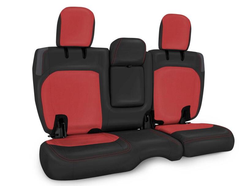 PRP Seats PRP 2018+ Jeep Wrangler JLU/4 door Rear Bench Cover with Leather Interior - Black/Red B044-05 B044-05 Photo - Primary