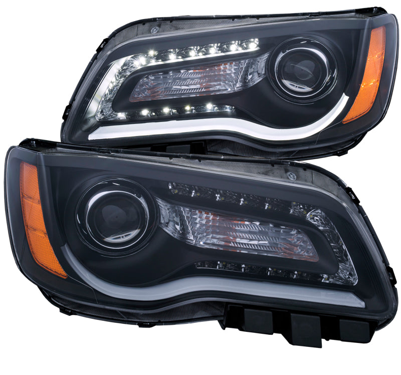 Anzo 2011-2014 Chrysler 300 Projector Headlights w/Plank Style Design Black 121495 Photo - Primary