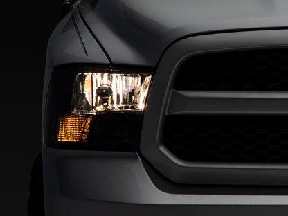 Raxiom 09-18 Dodge RAM 1500 Axial OEM Rep Headlights w/ Dual Bulb- Chrome Housing (Smoked Lens ) R118021 R118021 Photo - Primary