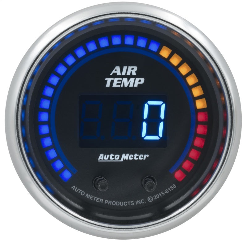 Autometer Gauge, Air Temp, Dual, 2 1/16", 0-300 Deg F, Digital, Cobalt 6158 User 1