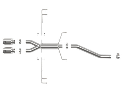 aFe Takeda 2.5in 304SS Axle-Back Exhaust System 17-19 Honda Civic Type R L4-2.0L (t) - Polished Tip 49-36626-P 49-36626-P Photo - Unmounted