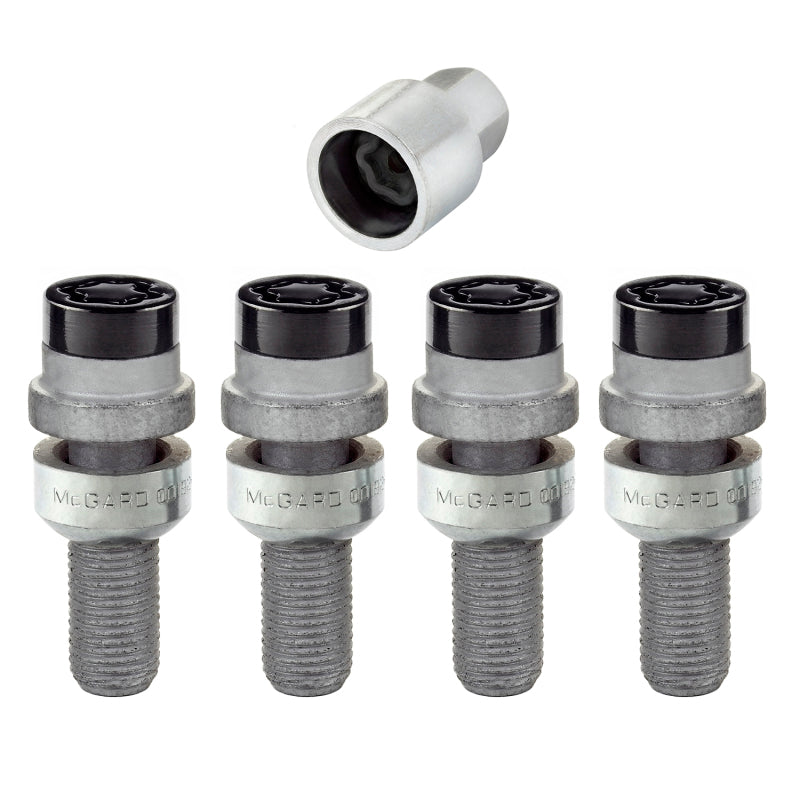 McGard Wheel Lock Bolt Set - 4pk. (Radius Seat) M14X1.5 / 17mm Hex / 28.2mm Shank Length - Black 28320 28320 Photo - Primary