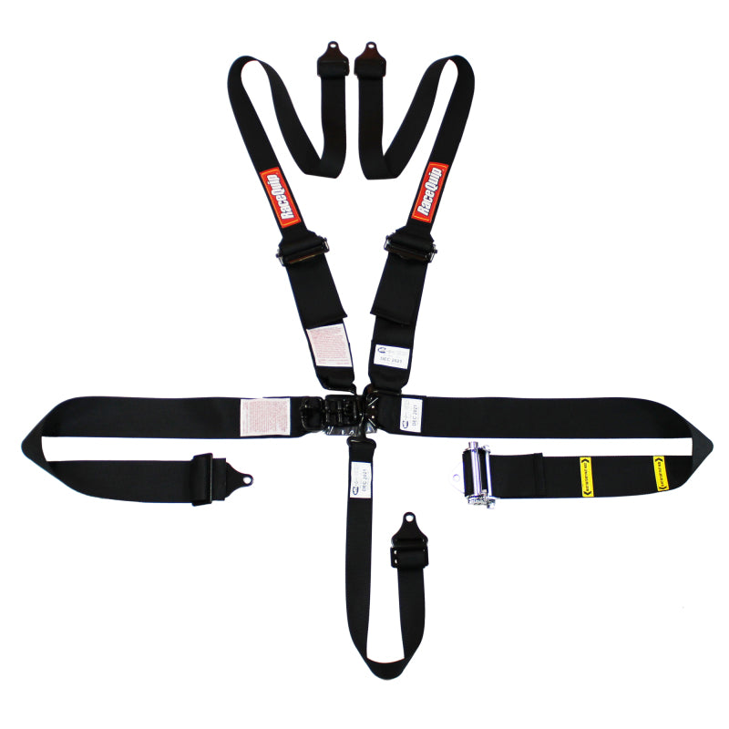 RaceQuip L & L 5pt Ratchet HNR Harness Black 815005 815005 Photo - Primary