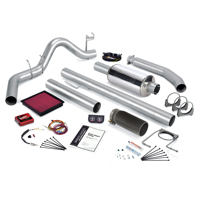 Banks Power 02 Dodge 5.9L 235Hp Ext Cab Stinger System - SS Single Exhaust w/ Black Tip 49374-B 49374-B Photo - Primary