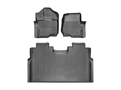 WeatherTech 2015+ Ford F-150 CrewCab Front and Rear FloorLiner - Black 44697-1-2 Photo - Primary