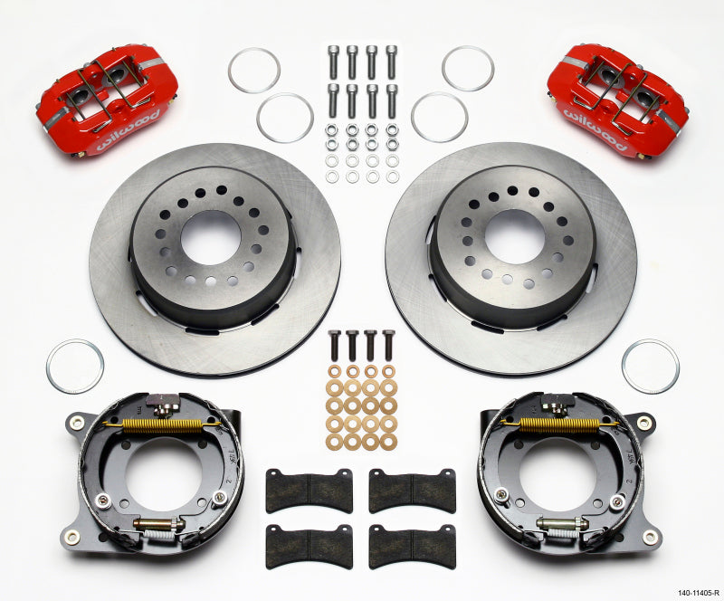 Wilwood Dynapro Low-Profile 11.00in P-Brake Kit - Red 55-57 Chevy 2.34in Offset 140-11405-R 140-11405-R Photo - Primary