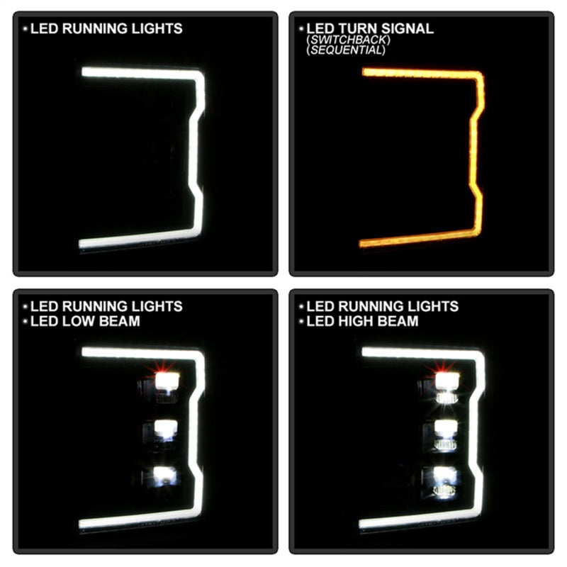 SPYDER Apex 20-22 Ford F250/F350 (Halogen) High-Power LED Headlights - Black PRO-YD-FS20HALAP-SEQ-BK 5088635 5088635 Photo - Unmounted