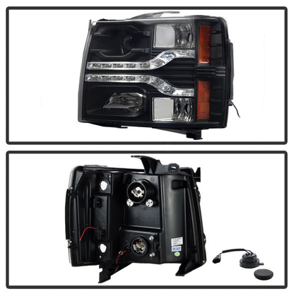 Spyder Chevy Silverado 1500 07-13 V2 Projector Headlights - LED DRL - Black PRO-YD-CS07V2-DRL-BK 5083524 5083524 Photo - Unmounted