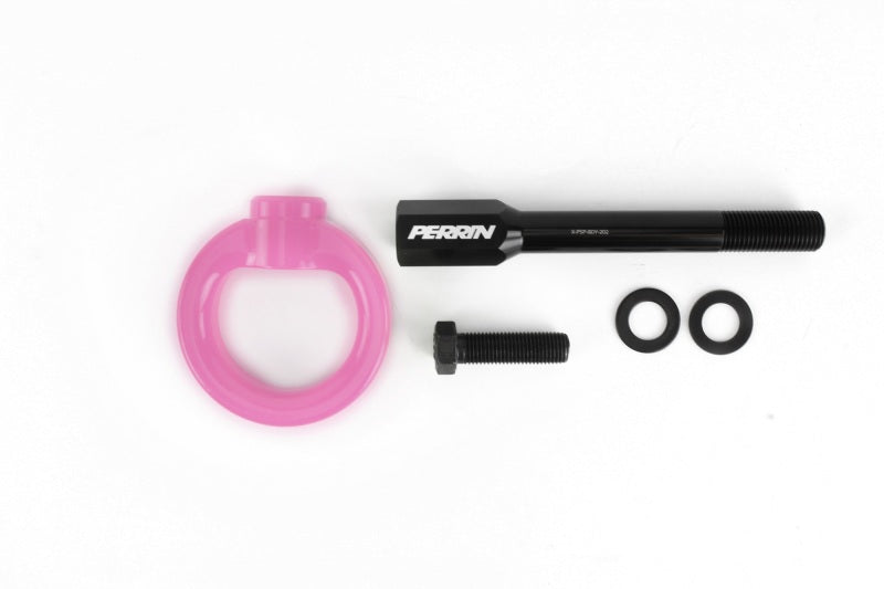 Perrin Performance Perrin 02-07 Subaru WRX/STI Tow Hook Kit (Front) - Hyper Pink PSP-BDY-230HP