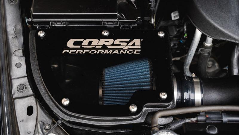 Corsa 12-18 Jeep Wrangler JK 3.6L V6 Closed Box Air Intake w/ MaxFlow 5 Oiled Filter 44412O 44412O Photo - Mounted