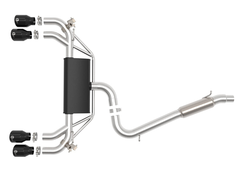 afe POWER MACH Force-Xp 15-19 Volkswagen Golf R L4-2.0L(T) 304 SS Cat-Back Exhaust System - Black 49-36430-B 49-36430-B Photo - Unmounted