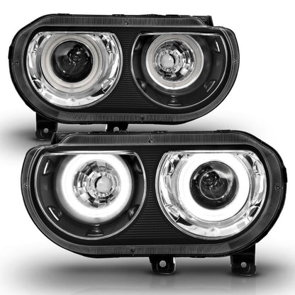 Anzo 2008-2014 Dodge Challenger Projector Headlights w/ Halo Black (CCFL) 121308 User 2