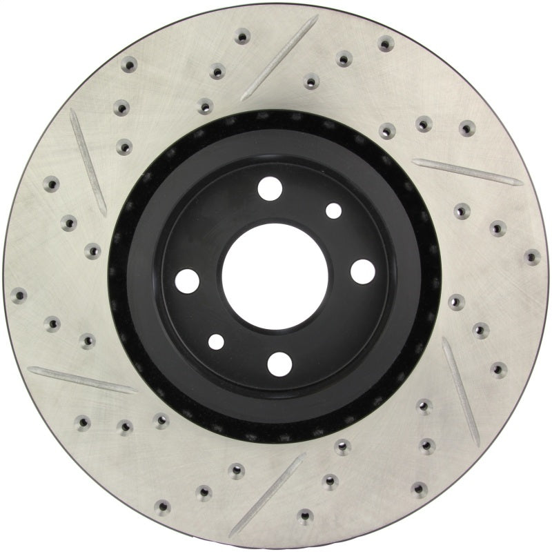 StopTech Slotted & Drilled Sport Brake Rotor 127.04004L 127.04004L Photo - Unmounted