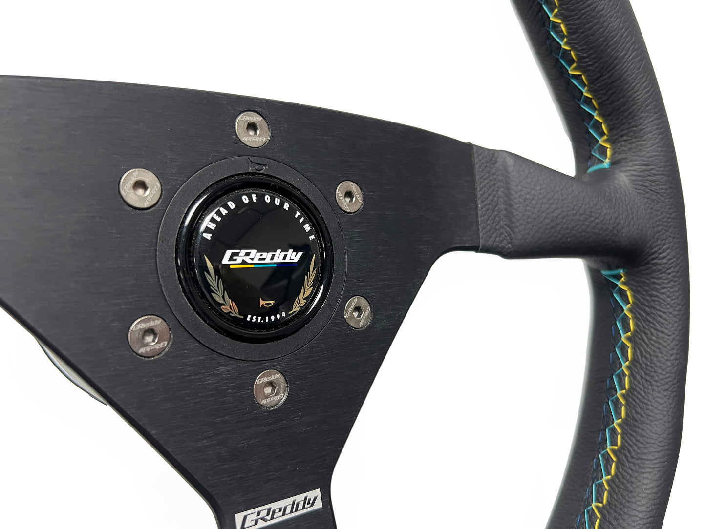 GReddy Steering Wheel Bolt Kit(s) - Burnt Blue/Raw Gold Titanium