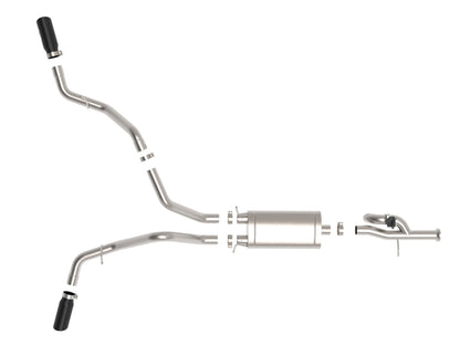aFe Gemini XV 3in 304 SS Cat-Back Exhaust w/ Cutout 09-18 GM Trucks 4.3L/4.8L/5.3L w/ Black Tips 49-34133-B 49-34133-B Photo - Unmounted