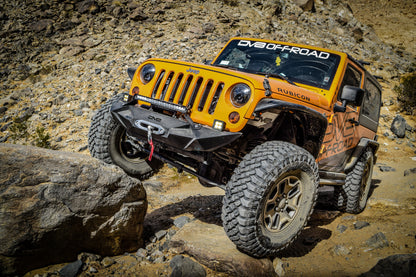 DV8 Offroad 07-18 Jeep Wrangler JK Front Aluminum Inner Fender - Black INFEND-01FB INFEND-01FB Photo - Mounted