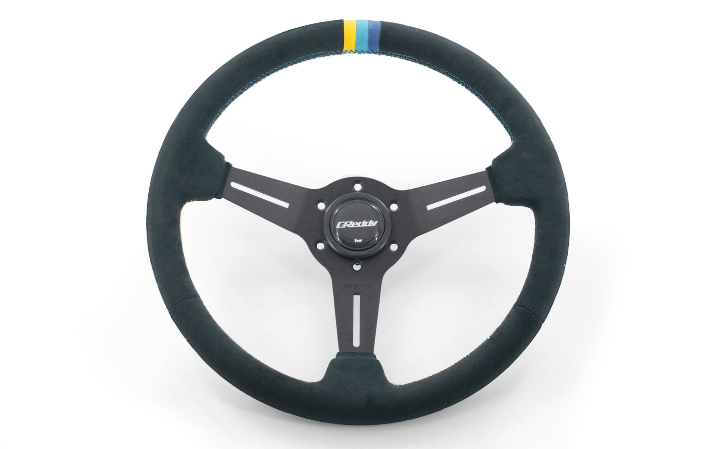 GReddy SPORT STEERING WHEEL - SUEDE 3 STRIPE MED DISH 16600013