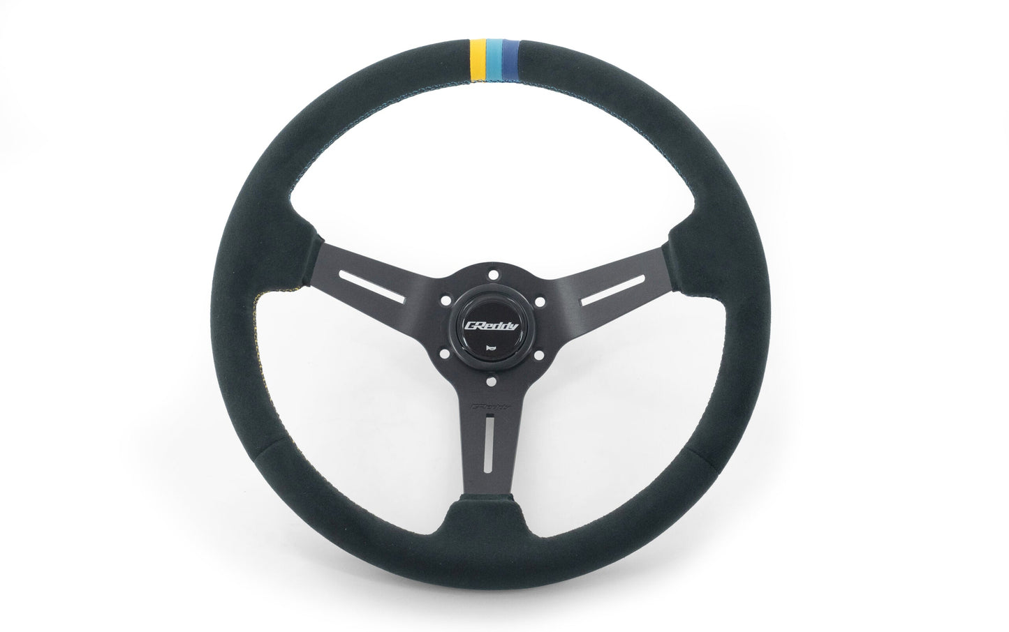 GReddy SPORT STEERING WHEEL - SUEDE 3 STRIPE DEEP DISH 16600014