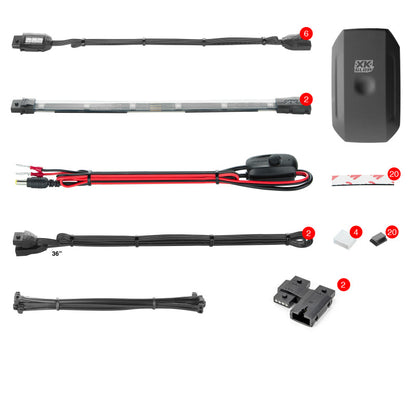 XKGLOW XK Glow Strip Million Color XKCHROME Smartphone App ATV/Motorcycle LED Light Kit 6xPod + 2x10In KS-Moto-Mini KS-Moto-Mini User 1