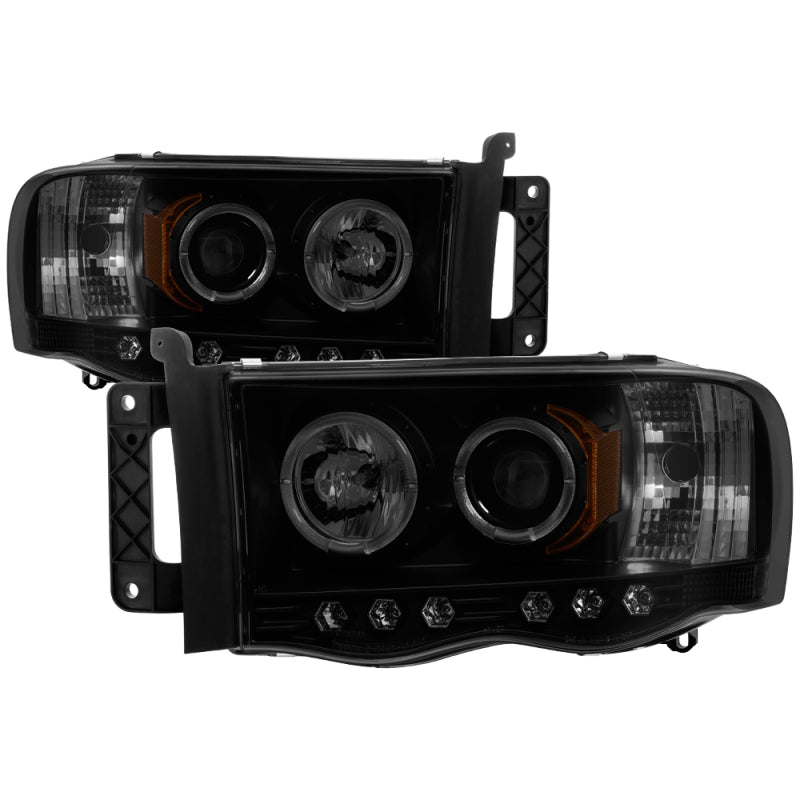 Spyder Dodge Ram 1500 02-05 03-05 Projector Headlights LED Halo LED Blk Smke PRO-YD-DR02-HL-BSM 5078384 5078384 Photo - Primary