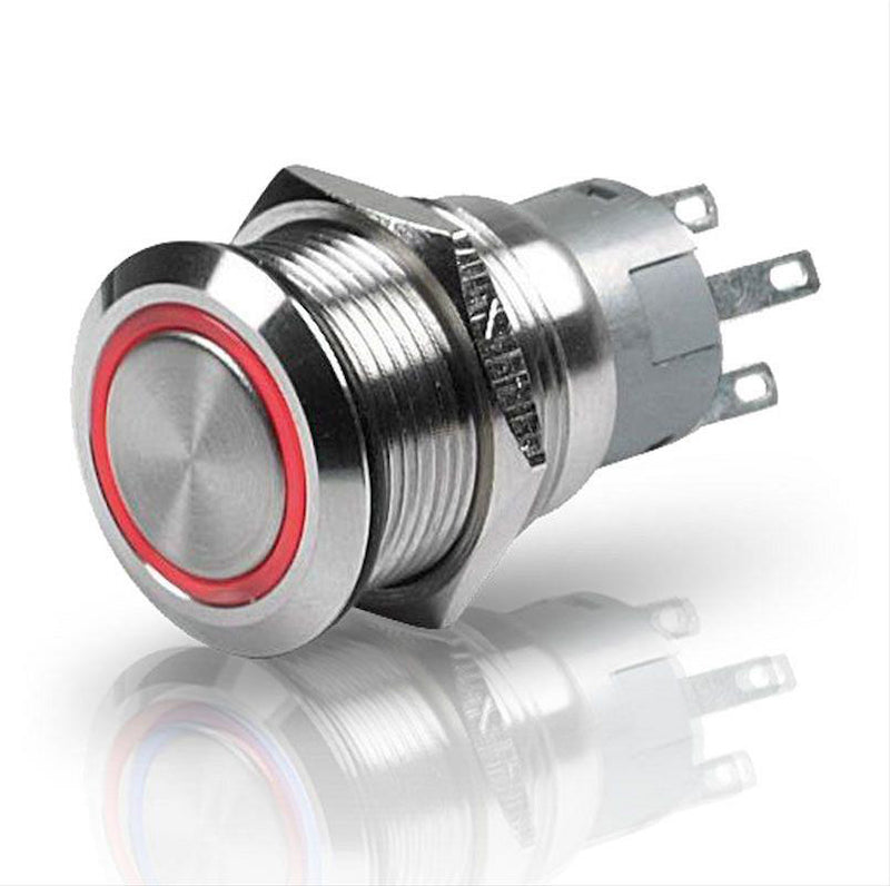 Hella Switch Push Stainless Steel SPST LED Red 12V 958455001 958455001 Photo - Primary