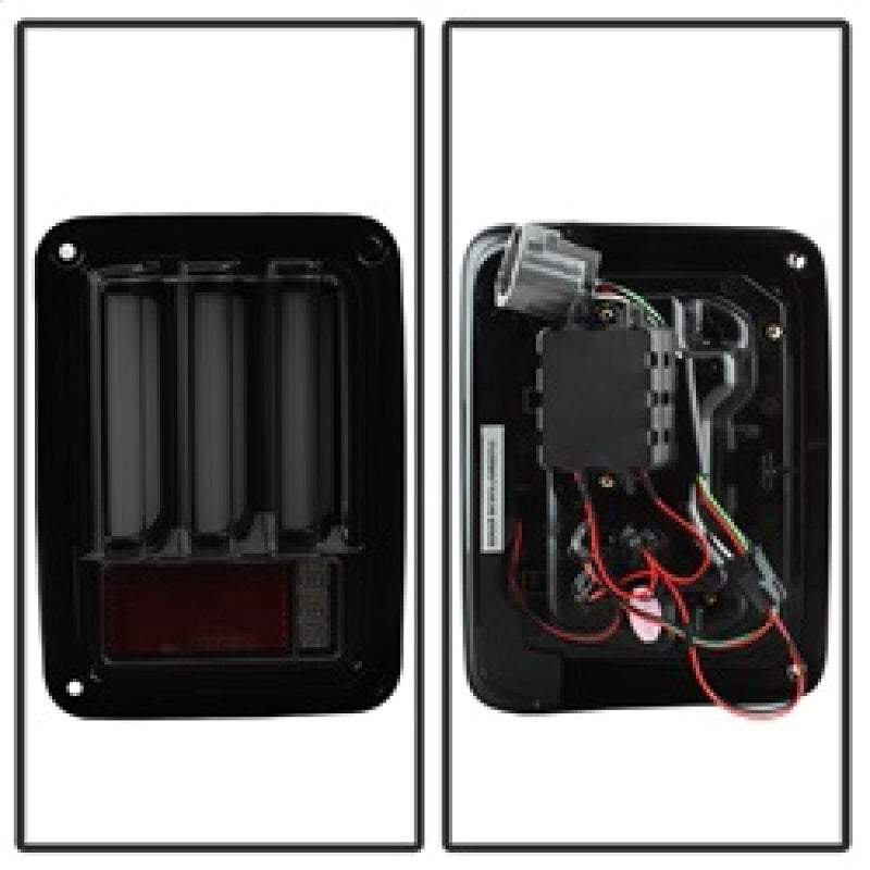 Spyder 07-16 Jeep Wrangler Verison 2 Light Bar LED Tail Lights - Smoke (ALT-YD-JWA07V2-LBLED-BSM) 5084781 5084781 Photo - Unmounted