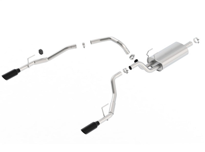 Borla 09-17 Ram 1500 5.7L V8 5in Single Tip Black Chrome Cat-Back Touring Exhaust Through Bumper 140552BC 140552BC Photo - Primary